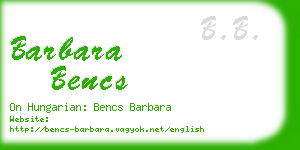 barbara bencs business card